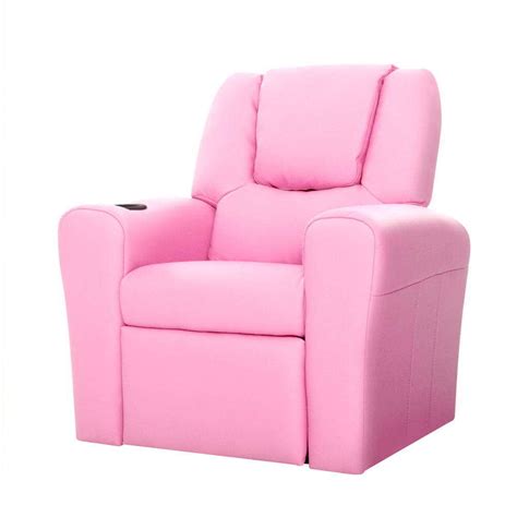 Ssline modern upholstered accent armchair pink velvet comfy lounge chair living room vintage high wingback chair bedroom decorative chairs with wood legs&tutfed back. Artiss Kids PU Leather Reclining Armchair - Pink