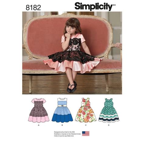 Simplicity Sewing Pattern Childs Party Dress Size 3 8 8182