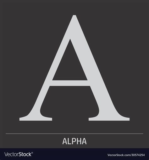 Alpha Greek Letter Icon Royalty Free Vector Image