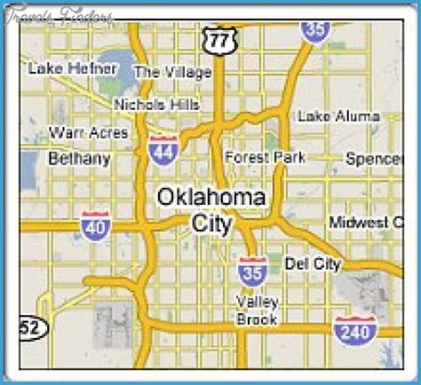 Oklahoma City Metro Map Travelsfinderscom