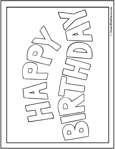 55 Birthday Coloring Pages Customizable Pdf