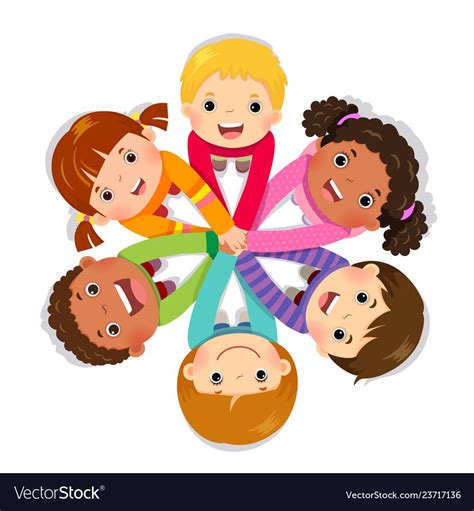 Group Of Children Putting Hands Together Vector Image Decoración De