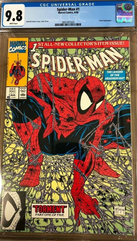 Spider Man 1 Cgc 98 Todd Mcfarlane Cover And Art Marvel Comics 1990