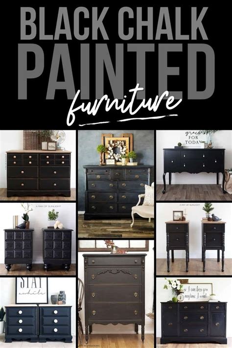 Black Chalk Painted Furniture Collage