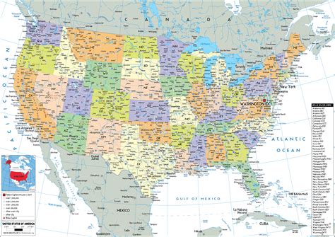 Map Of United States States World Map