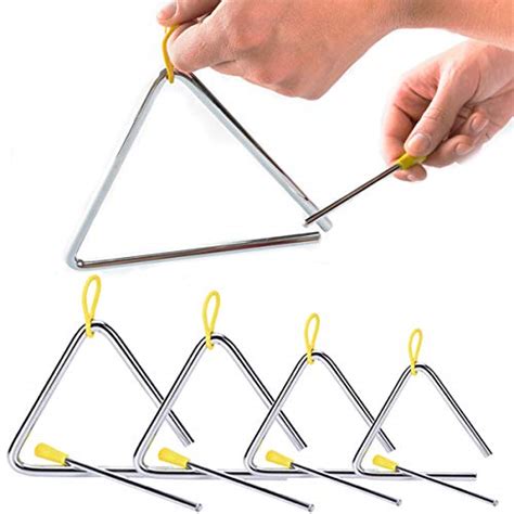 5 Pack Musical Triangle Instrument Set 4 5 6 7 8 Inch Buytra Music