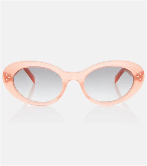 Celine Triomphe Oval Sunglasses Pink Editorialist