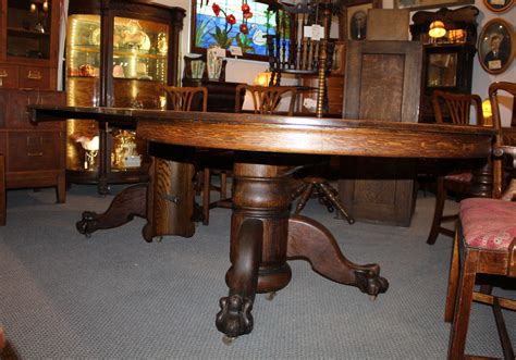 Bargain Johns Antiques Antique Round Oak Dining Table Carved Claw