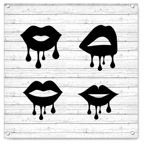 Dripping Lips Svg Png Eps Dxf Cut Files Etsy