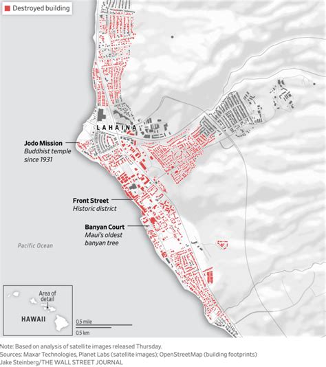 Map Of Lahaina Buildings Destroyed In Wildfire ⋅ Cultured Time