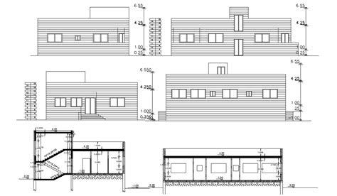 Single Storey Residential House Elevations With Section Dwg File Cadbull My Xxx Hot Girl