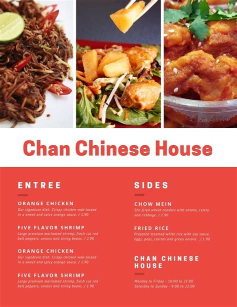 Free Custom Printable Chinese Menu Templates Canva