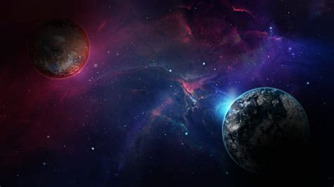 Exoplanets With Nebulae In Background 4k Uhd Wallpaper