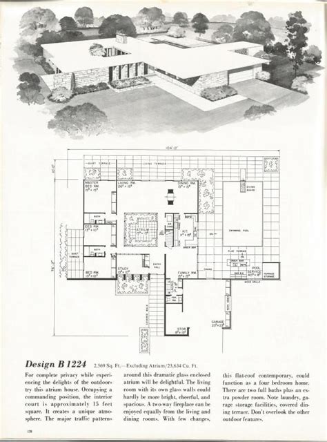 Scanned from an ad put out by the douglas fir this floor plan almost exactly matches 1322. Vintage House Plans: New and Refreshing Mid Century ...