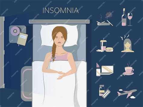 Premium Vector Insomnia Concept Set Illustration