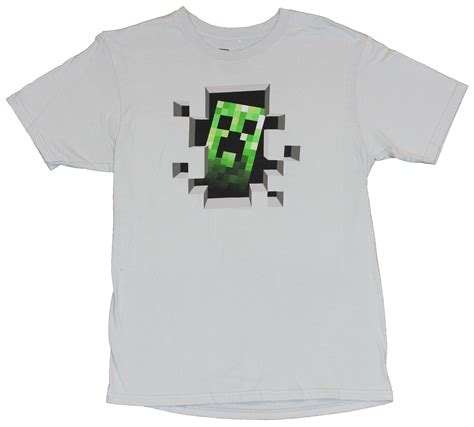 Minecraft Mens T Shirt Creeper Popping Through A Hole Image