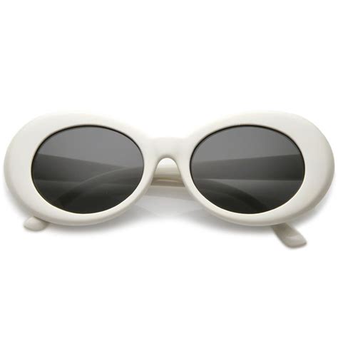 retro white oval sunglasses with tapered arms colored round lens 51mm in 2019 oval sunglasses