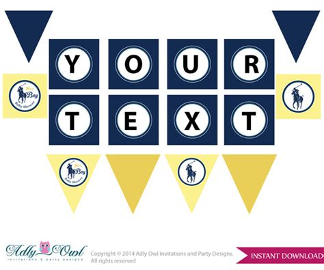 Boy Polo Personalized Banner Printable Card For Baby Polo Shower Diy