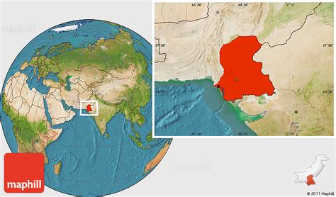 Satellite Location Map Of Sind