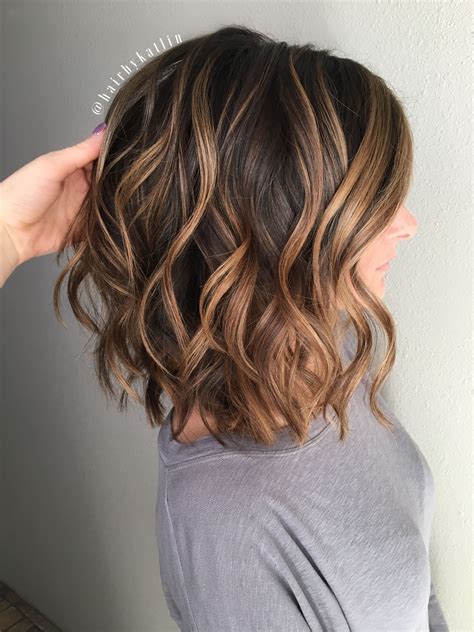 Unlike with long hair, the placement of the highlights and precision becomes very important. #balayage #brunette #caramelhighlights #caramel #honey # ...