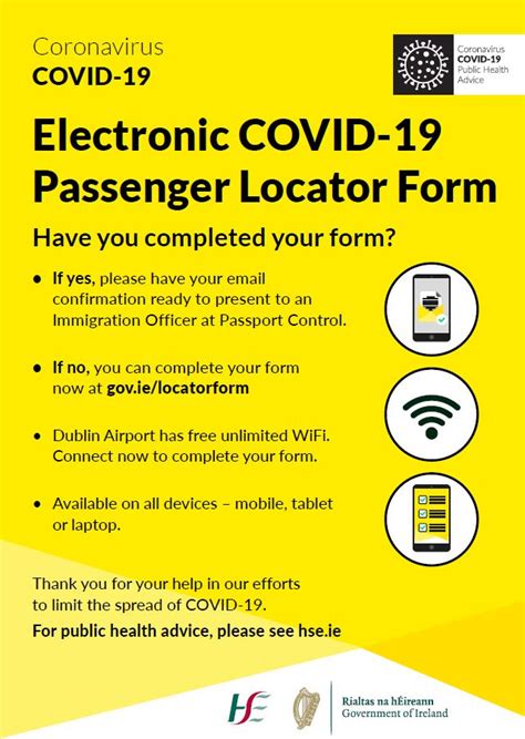 181/2020 of the health act 1947 and applies to all passengers arriving into ireland via its airports and. Electronic Passenger Locator Form