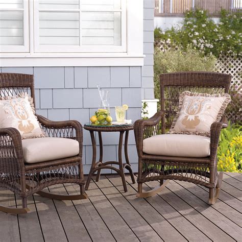 Set Of Two Providence Rocking Chairs With Cushions Frontgate Patio