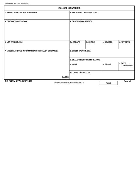 Dd Form 2775 Pallet Identifier Forms Docs 2023