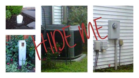 The utility boxes, septic tanks, and random receptacles that houses require for functional reasons. 49 best images about Hiding utility boxes in yard on ...