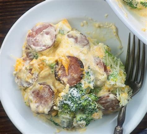 Broccoli And Smoked Sausage Casserole Lowcarb Healthydinner