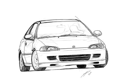 Honda Civic Eg Hatch Sketch By Twinflow On Deviantart Civic Eg Honda