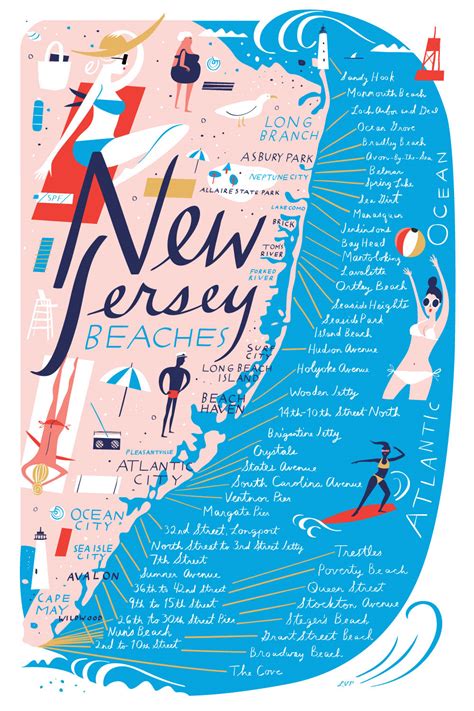New Jersey Beach Map Behance