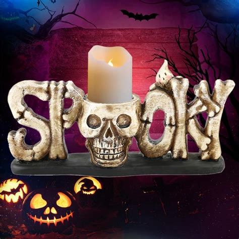 Resin Skull Hand Bone Spooky Candle Holder Skullflow