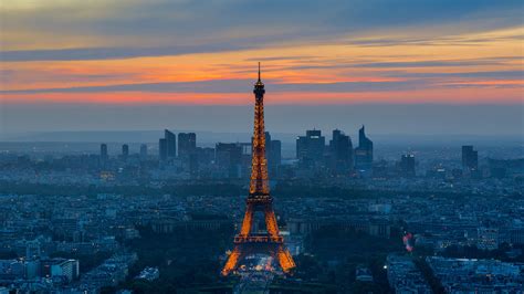 Toutes les informations pour voyager : Paris City And Eiffel Tower On Aerial View With Cloudy Sky Background HD Travel Wallpapers | HD ...