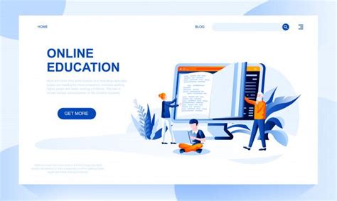 Online Education Landing Page Template With Header Online Education