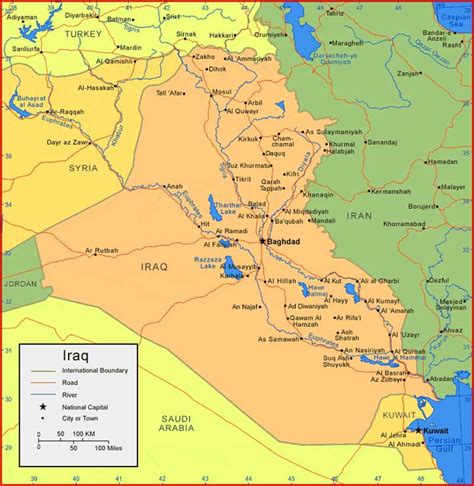 Peta Irak Lengkap Dengan Nama Kota Dan Batas Wilayah Tarunas