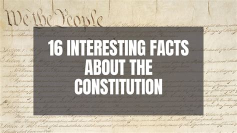 Strange Facts About The Constitution Constitution Of The United States
