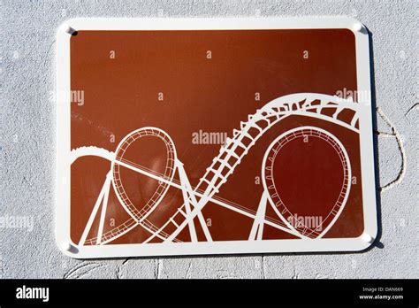 Brown Tourist Sign Roller Coaster Attraction Fun Stock Photo Alamy