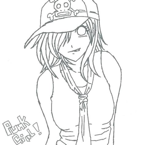 Emo Girl Coloring Pages At Free Printable Colorings