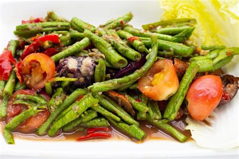 Premium Photo Spicy Long Bean Salad Thai Food