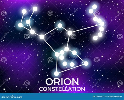 Orion Constellation Starry Night Sky Cluster Of Stars And Galaxies