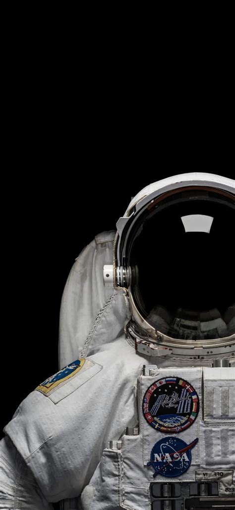 Astronaut Spacesuit Helmet Portrait Display Simple Background