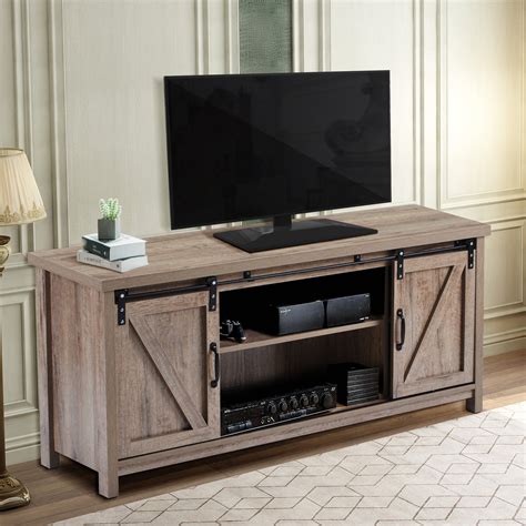 Tv Media Console With Door Farmhouse Tv Stand For Tvs Up To 50