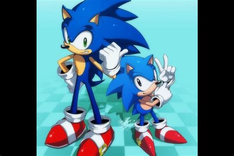 Modern Sonic And Classic Sonic Sonic The Hedgehog Sonic Hedgehog