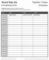 Soccer Snack Schedule Template Pictures