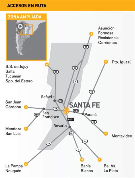 Mapa De Acceso Vial A La Ciudad De Santa Fe Argentina Gifex My XXX