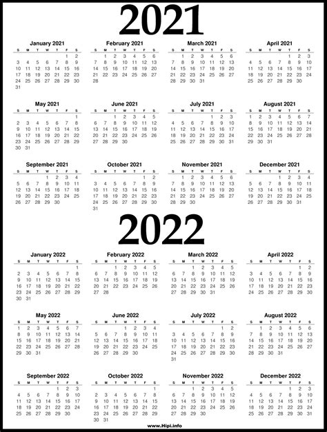 Free Printable Calendar 2021 And 2022 Sho News