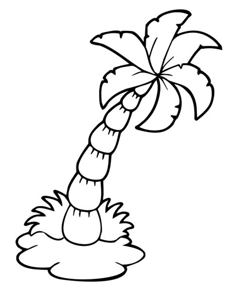 Ausmalbild Sommer: Palme kostenlos ausdrucken