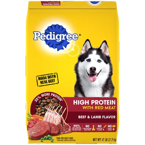 Pedigree High Protein Adult Dry Dog Food Beef And Lamb Flavor 17 Lb