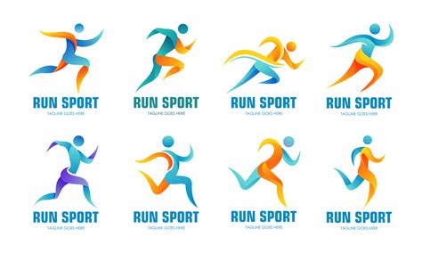 Set Of Sports Logos Running Logo Gráfico Por Deemka Studio · Creative