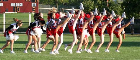 Cheerleaders And Pam Dance Team Hinsdale Central Football Club